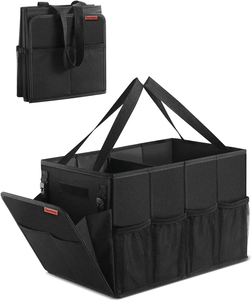 Black Car Storage Box Trash Storage Box 2 in 1 40*27*27cm