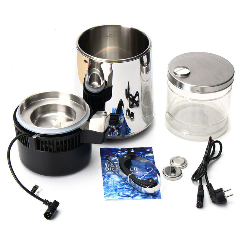 304 Stainless Steel Water Distiller 4L Pure Water Purifier Filter EU Standard Kitchen Appliance