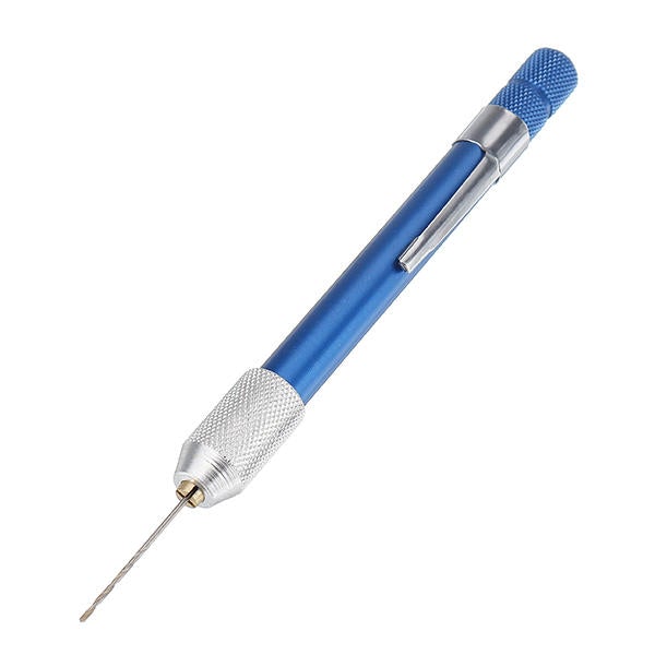 Mini 0.3-1.0mm Clamping Hand Drill with Keyless Chuck 20Pcs Twist Drill Bits