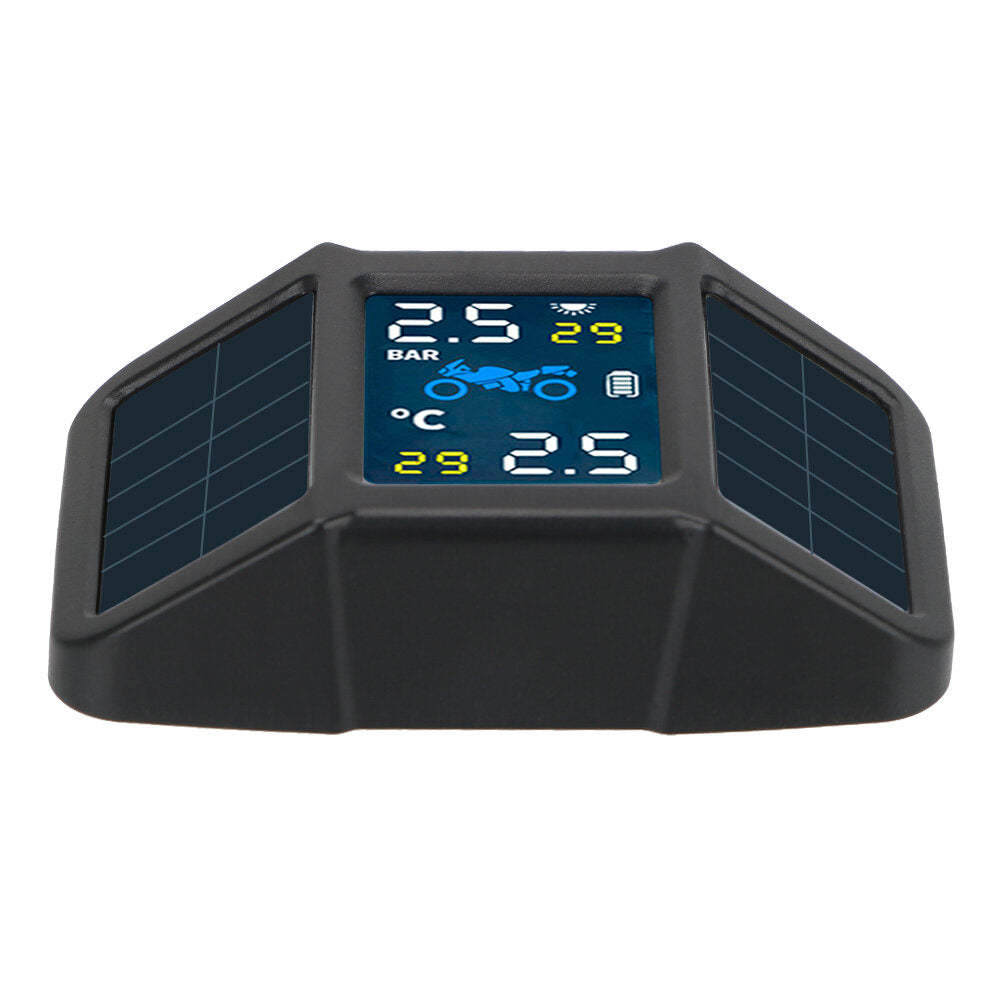 Motorcycle TPMS Tyre Pressure Monitor LCD Display Temperature Monitoring Alarm System USB Charging Motor