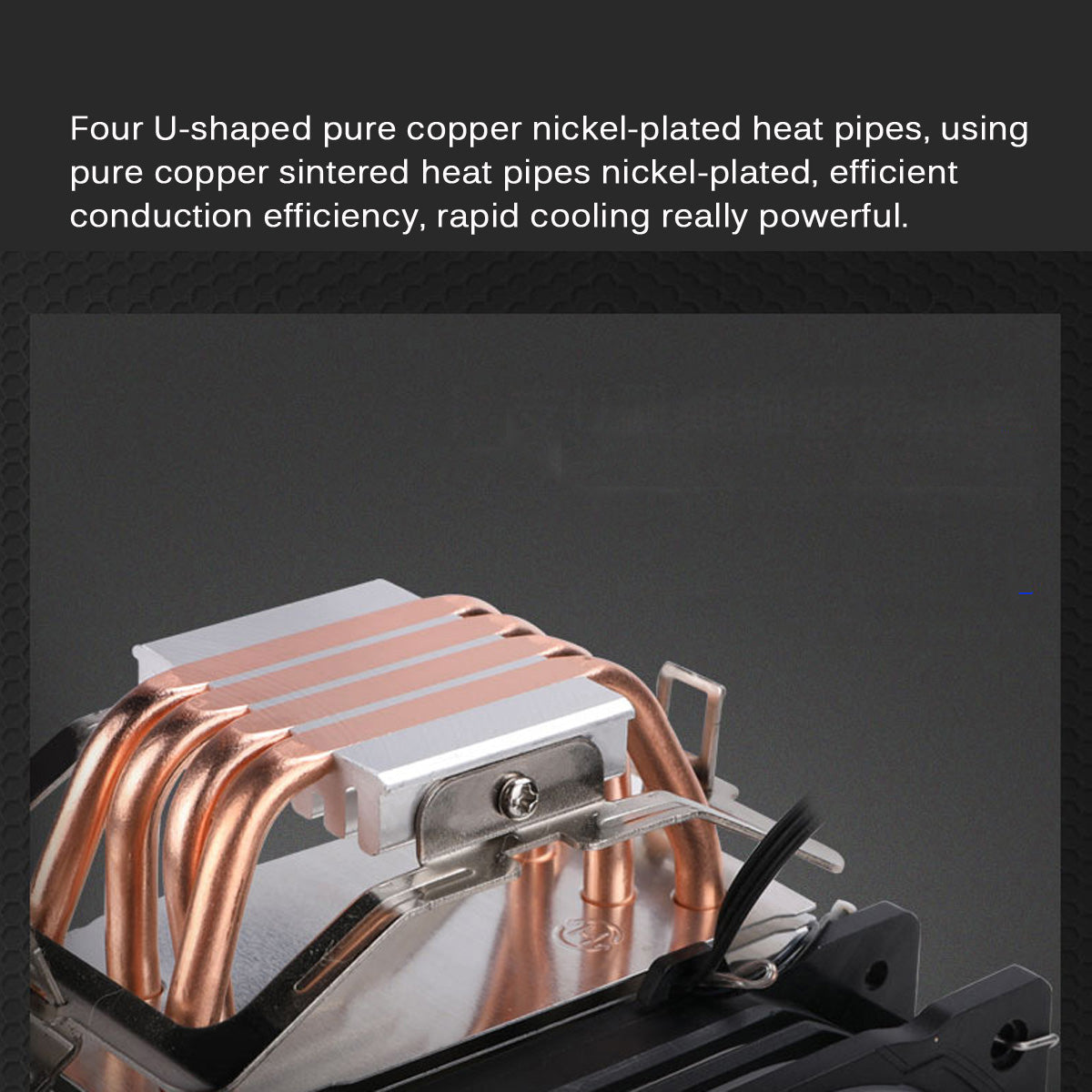 12CM 1300RPM 4 Copper Tube RGB Color Change CPU Cooling Fan Intelligent Speed Regulation