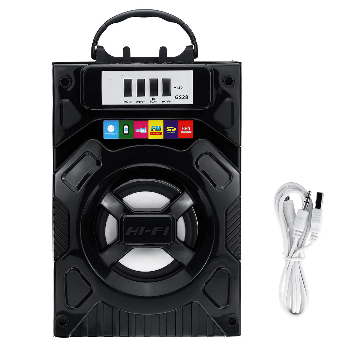 Portable Bluetooth Subwoofer Speaker Outdoor Wooden Box U Disk Square Dance Microphone Audio Music Player