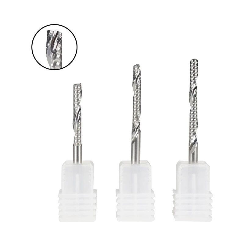 Tungsten Carbide Flute Mill 3.175mm Shank Spiral Milling Cutter Engraving Bit