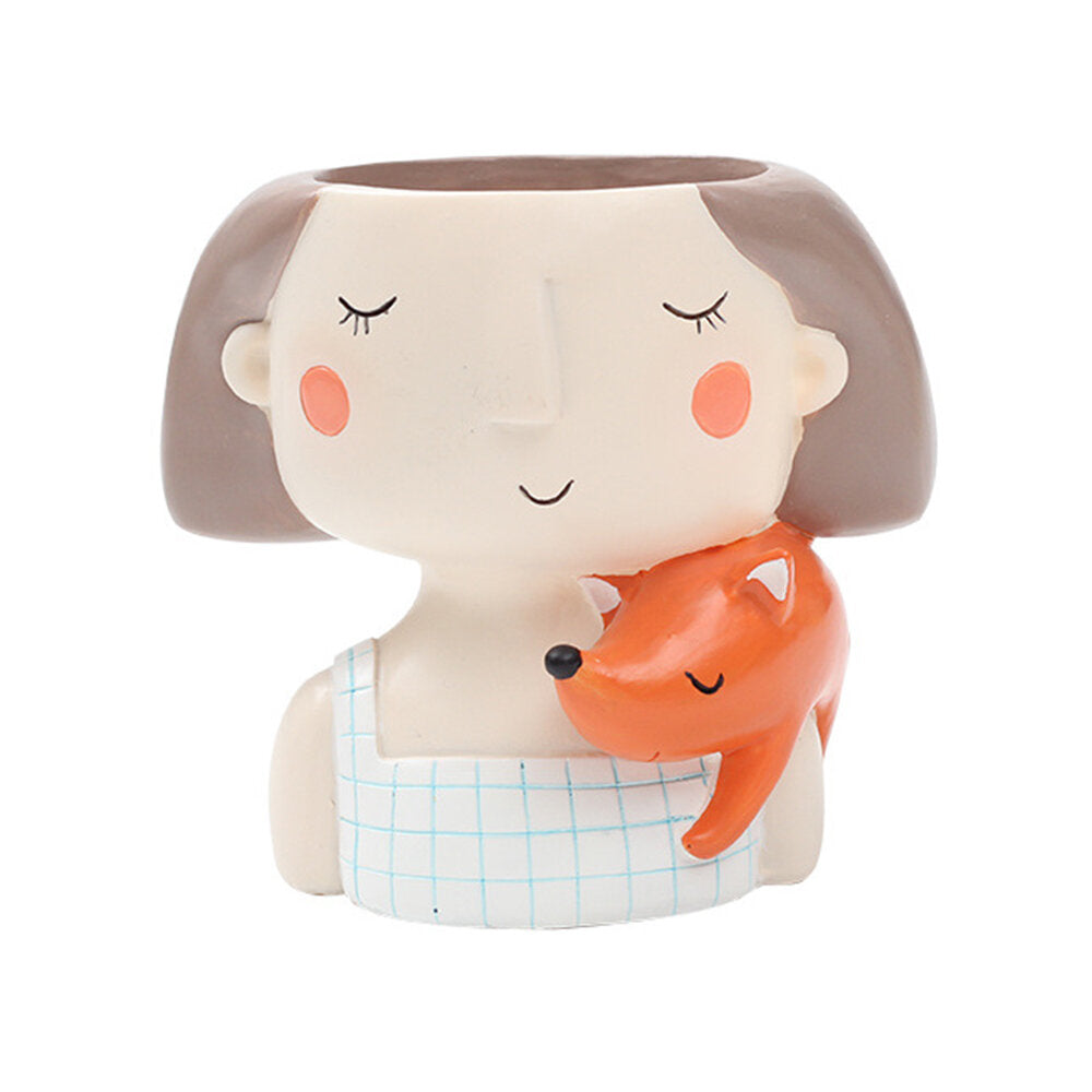 Creative Models Artificial Flowers Resin Cartoon Succulents Flower Pot Micro Landscape Combination Home Decoration