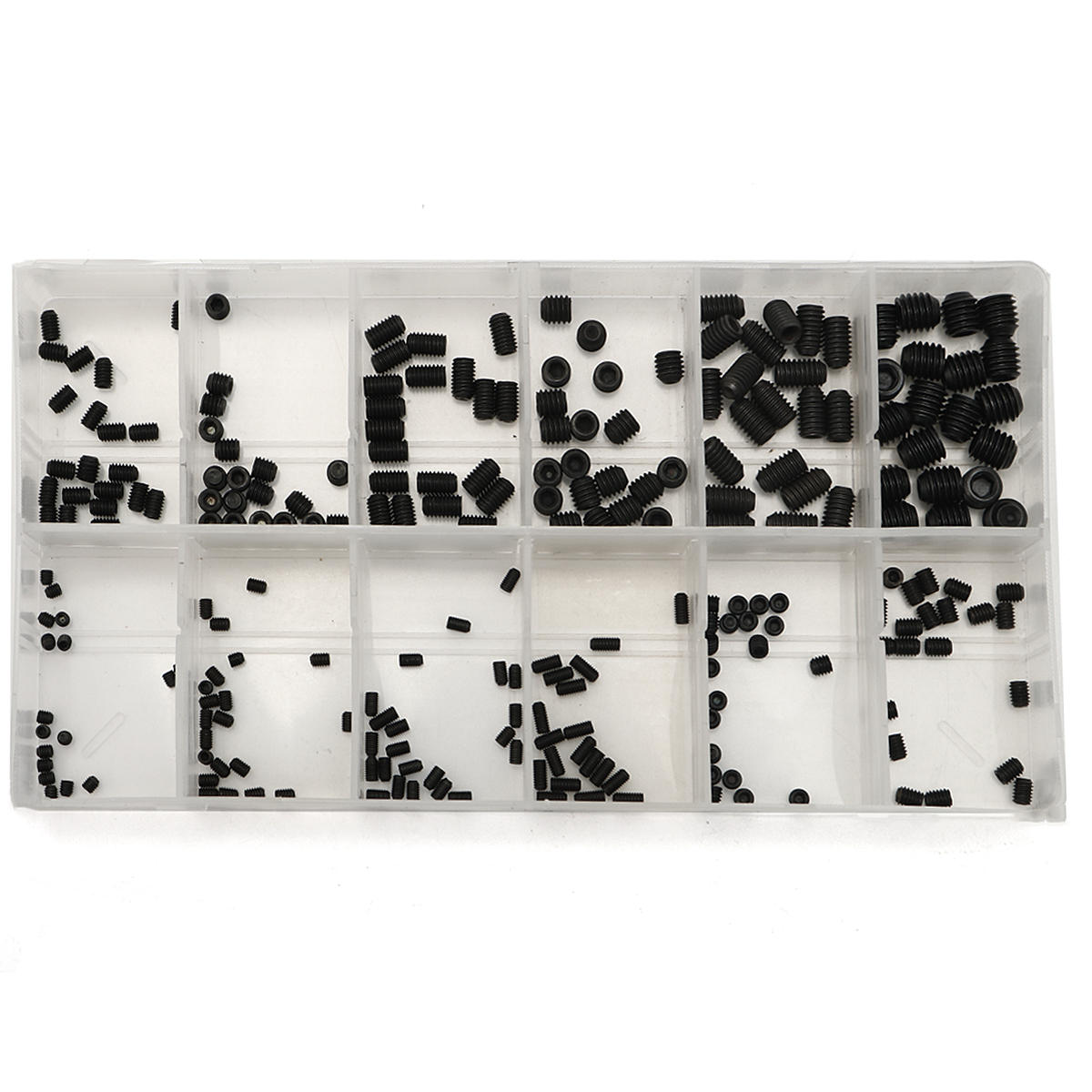 240Pcs M3-M8 Grub Screw Carbon Steel Hex Socket Allen Head Set Screw