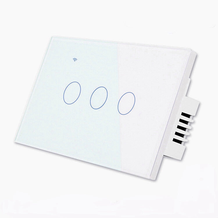 Wifi Wall Touch Sensitive Switch App Remote Control 1/2/3/4 Gang Wireless LED Light Smart Touch Screen Switch Work with Alexa Google Assistant