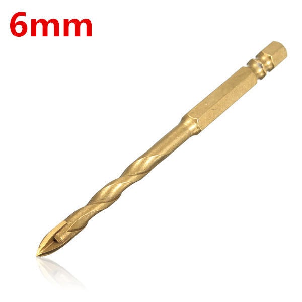 Tungsten Carbide Hex Shank Tile Glass Cross Spear Head Drill Bit 6/8/10/12mm