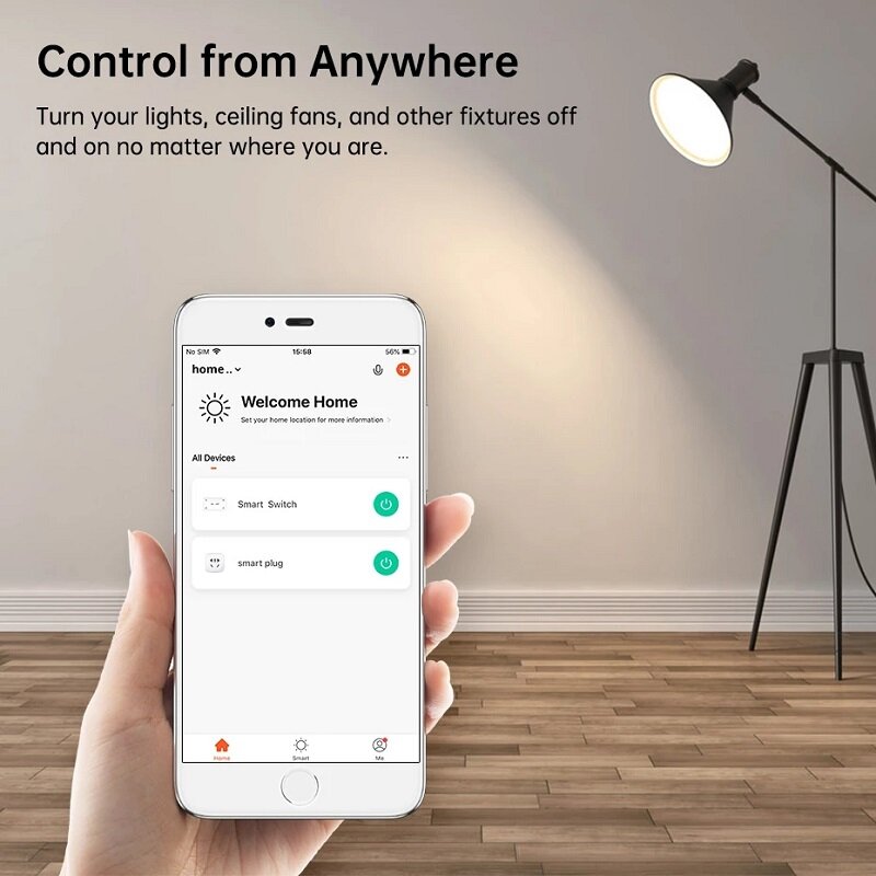 Smart Wifi Wireless Switch LED Light Breaker APP Control Switch Work with Alexa Google Assistant IFTTT