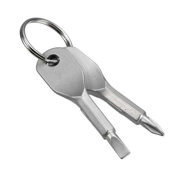 Portable Phillips and Slotted Screwdriver Keychain Tool