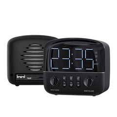 Wireless Bluetooth Speaker Mini Audio Alarm Clock FM Radio Retro Home Subwoofer for Outdoor Mobile Phone Computer Car