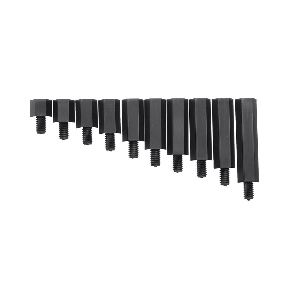 M4NH4 110Pcs M4 Nylon Hex Screw Black/White Female to Male PCB Standoff Column Set