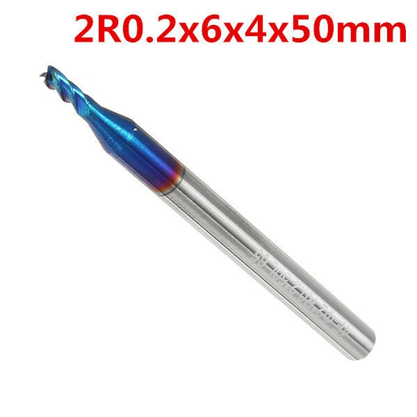 4 Flutes Ball Nose Milling Cutter Tungsten Carbide NACO Coated 2R0.2-8R2.0 HRC65 End Mill