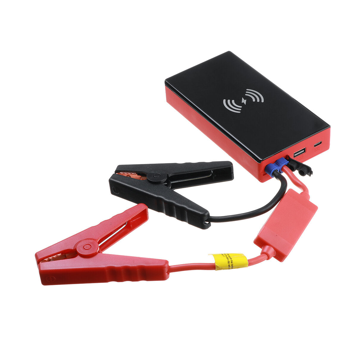 600A 20000mAh Portable Car Jump Starter Wireless Fast Charging Power Bank With LCD Screen LED Flashlight Safety Hammer