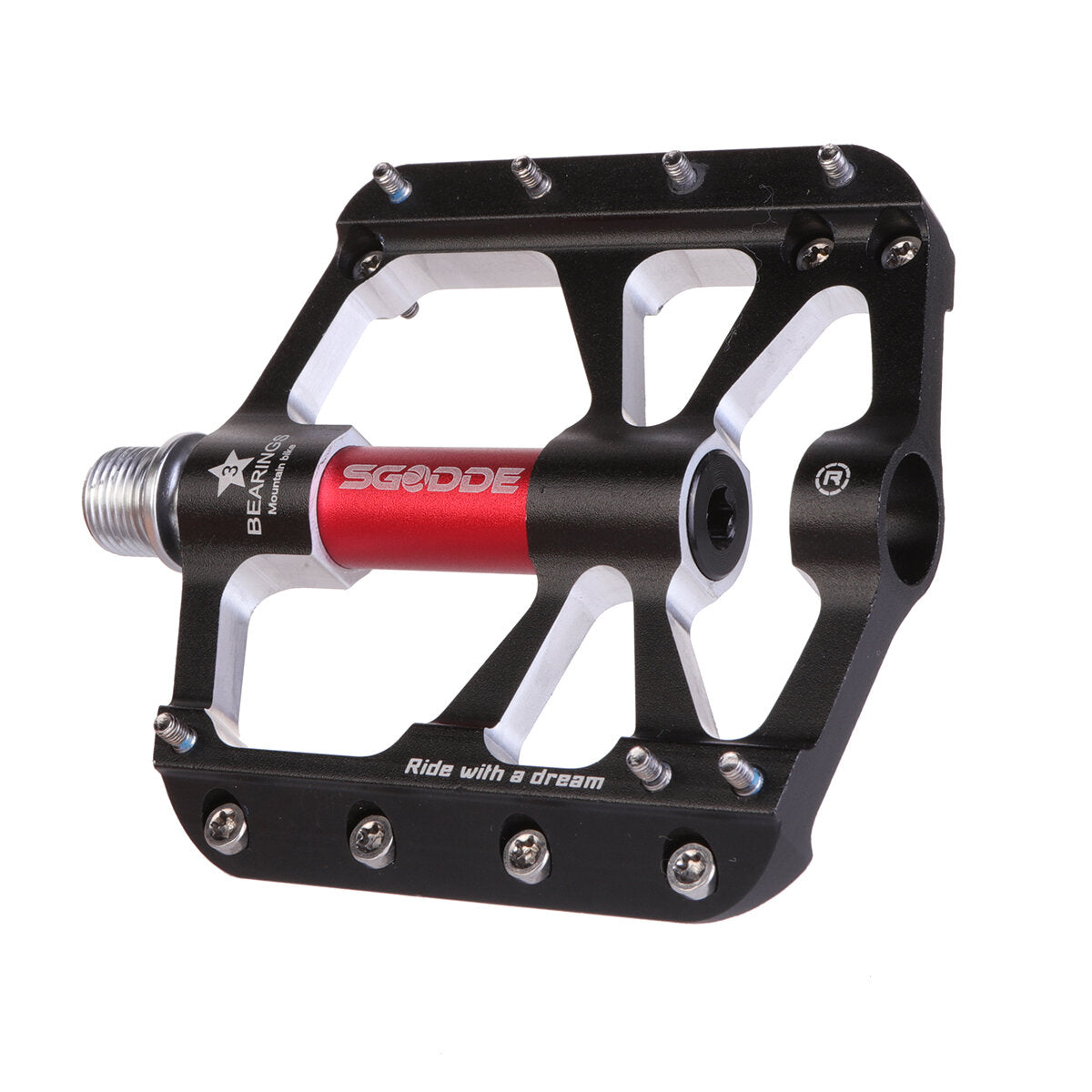 1Pair Bicycle Pedals 3 Bearings Platform Bicycle Flat Non-Slip Outdoor Cycling Flat Pedals