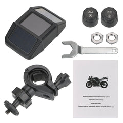 Motorcycle TPMS Tyre Pressure Monitor LCD Display Temperature Monitoring Alarm System USB Charging Motor