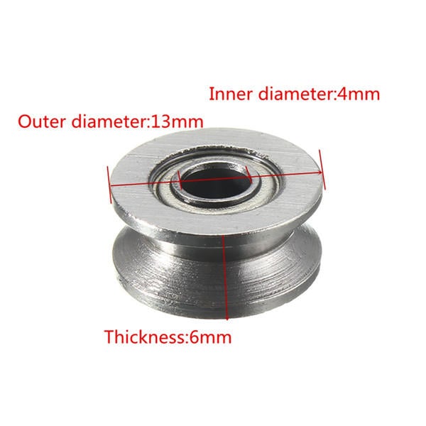 10pcs V Groove Sealed Ball Bearings V Groove 4x13x6mm 1.5mm Deep Ball Bearings