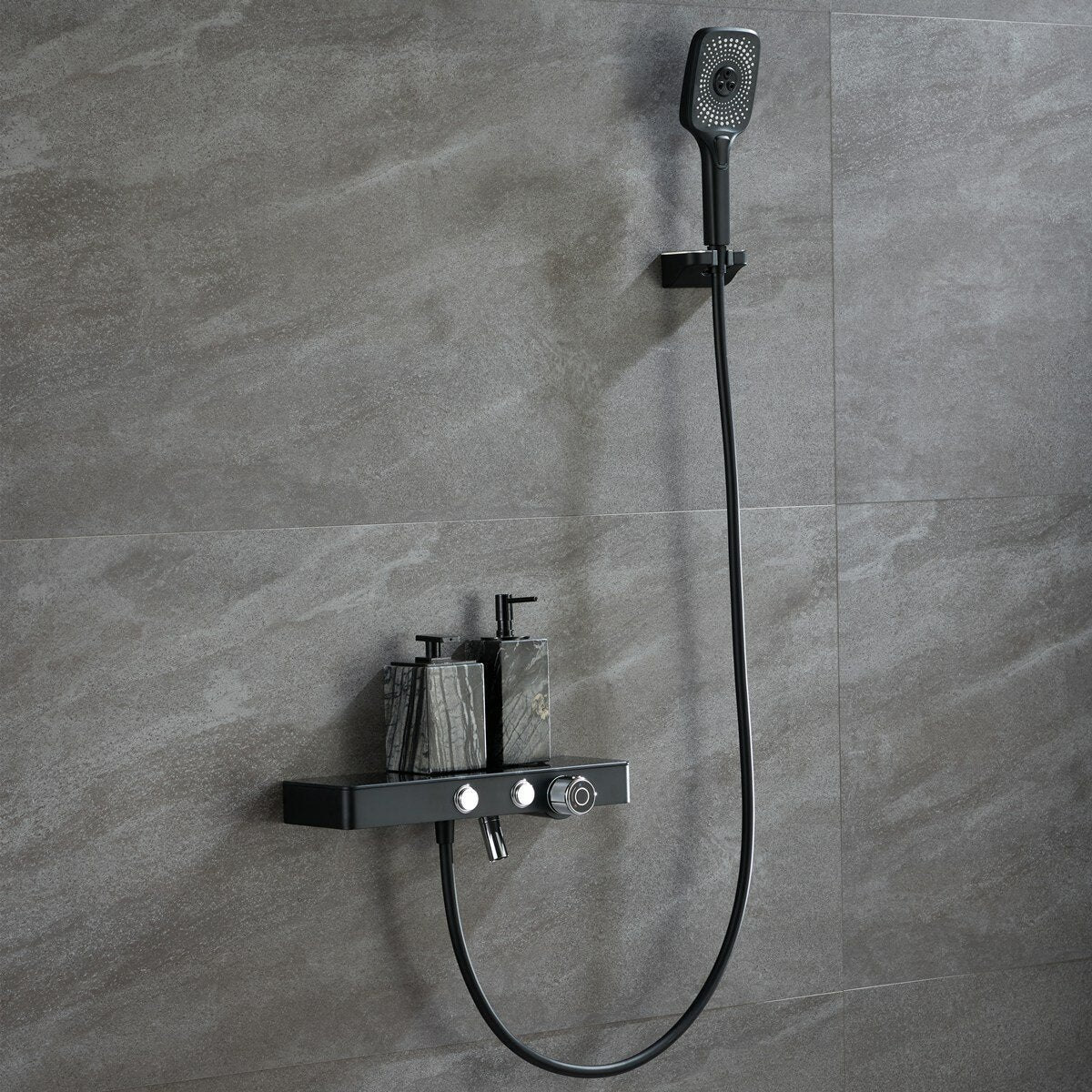 Handheld Shower Head Set Bathroom Rain Tub System 3-Setting Sprayer with Hose Faucet