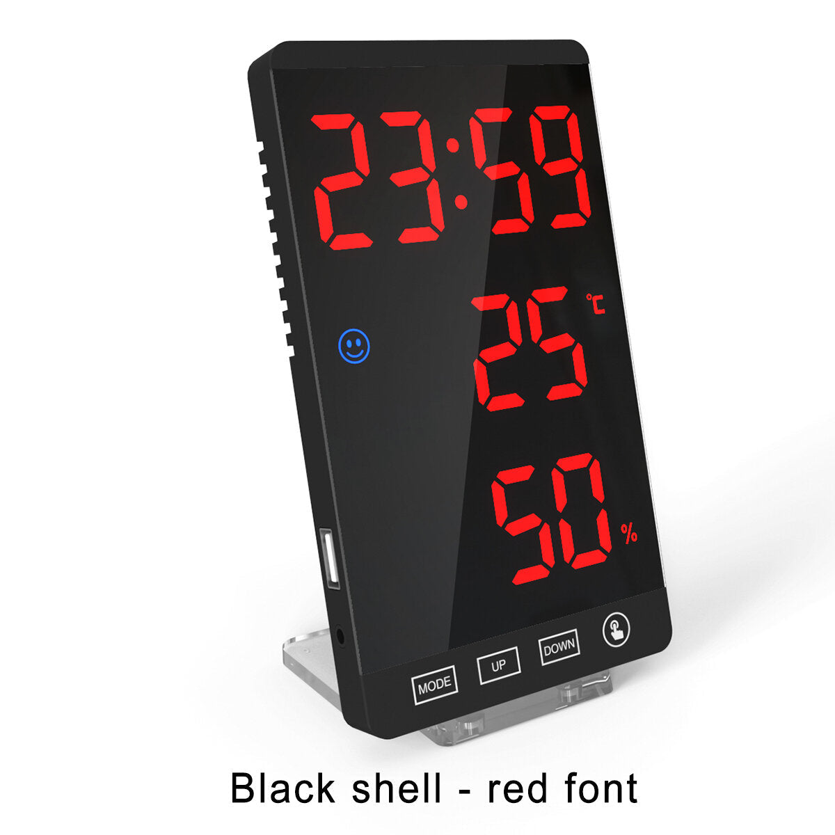LED Digital Alarm Clock Snooze Mirror Alarm Clock with USB Charging Port