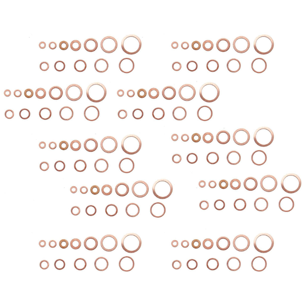 280Pcs/Set Seal Assortment Set Copper Washer Gasket Nut Oil Copper Rings Discs