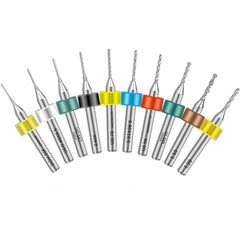 50pcs PCB Drill Bits Set 0.3mm-1.2mm Spiral Flute Carbide for Jewelry CNC Engraving Print Circuit Board Stone Dremel
