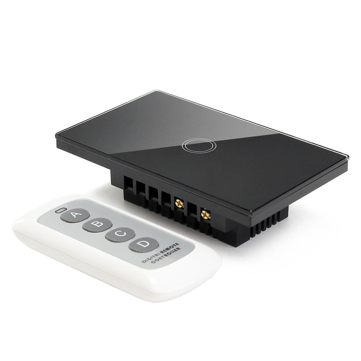 Crystal 1 Way 1 Gang Glass Remote Panel Touch LED Light Switch Controller With Remote Control