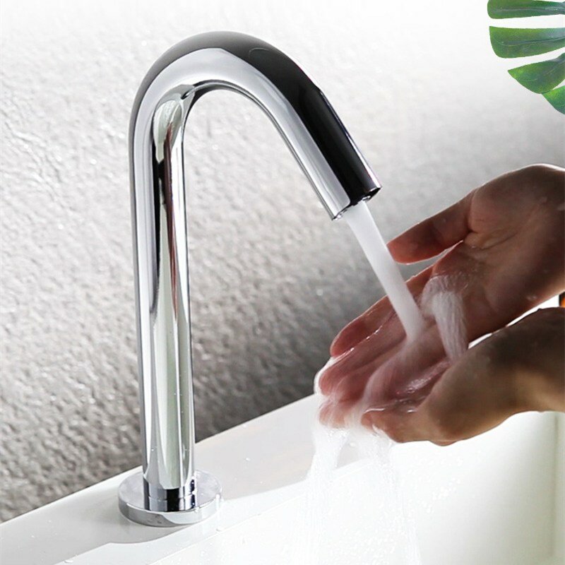 Automatic Infrared Sink Faucet Touchless Free Sensor Handfree Water Saving Inductive Electric Basin