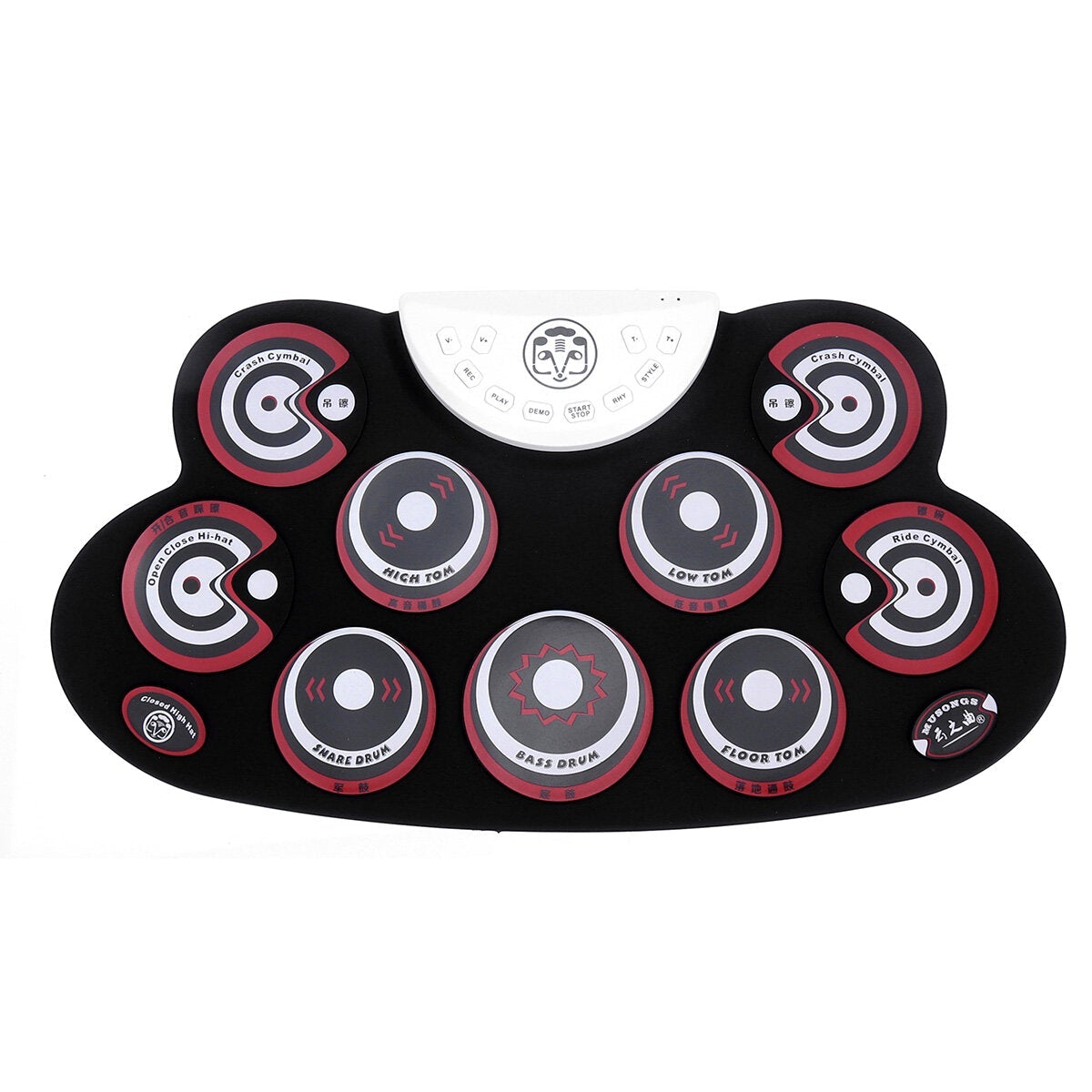 Roll-Up Drum Set 9 Silicon Electronic Drum Pads USB/Battery Powered for Kids
