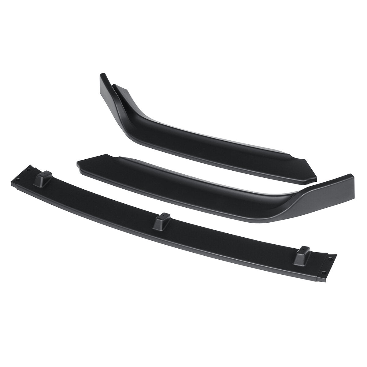 3Pcs Matte Black Front Bumper Lip Body Kit Spoiler