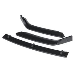 3Pcs Matte Black Front Bumper Lip Body Kit Spoiler