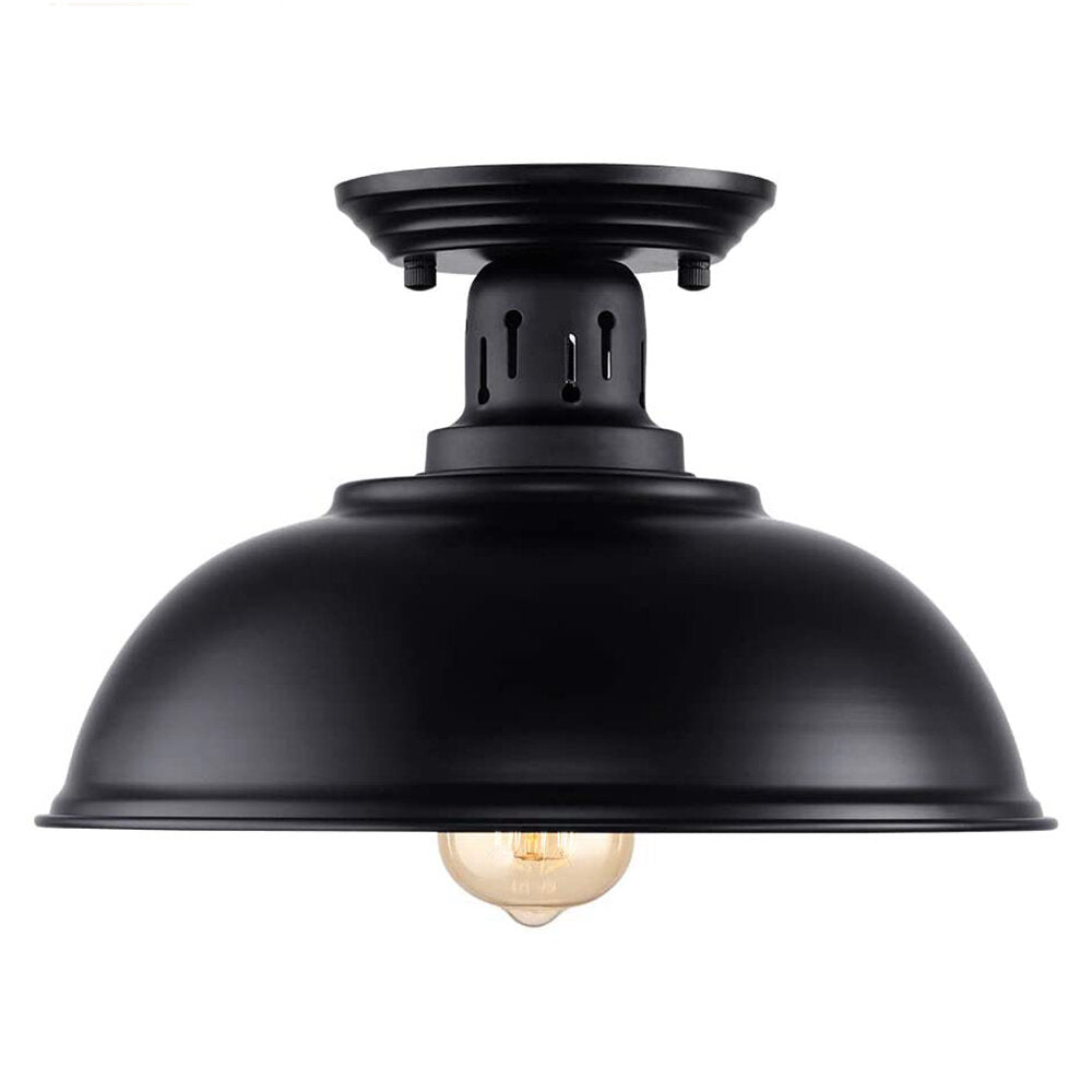 Semi Flush Mount Ceiling Light Fixture Farmhouse Black Close to Ceiling Lighting Industrial Decor Lamp