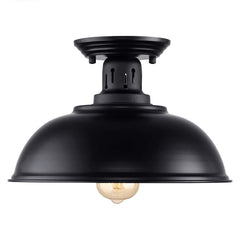 Semi Flush Mount Ceiling Light Fixture Farmhouse Black Close to Ceiling Lighting Industrial Decor Lamp