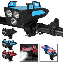 Bike Phone Holder Light Waterproof Horn Power Bank 2000mah 4 in 1