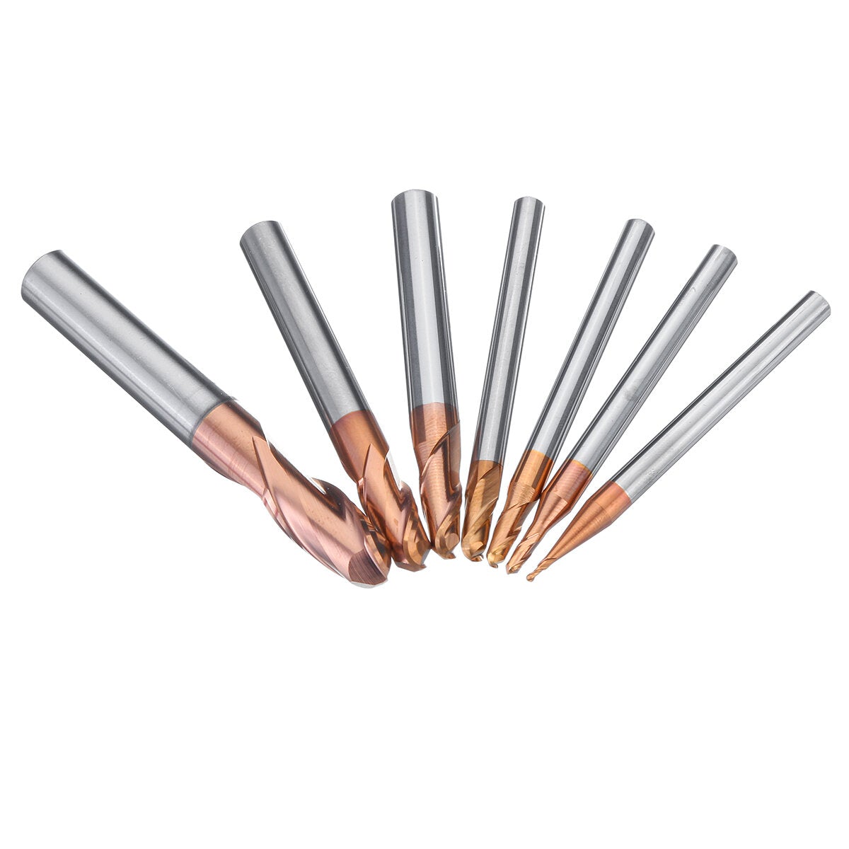 7pcs 1-8mm Solid Carbide Straight End Mill 4 Flute Milling Cutter CNC Tool