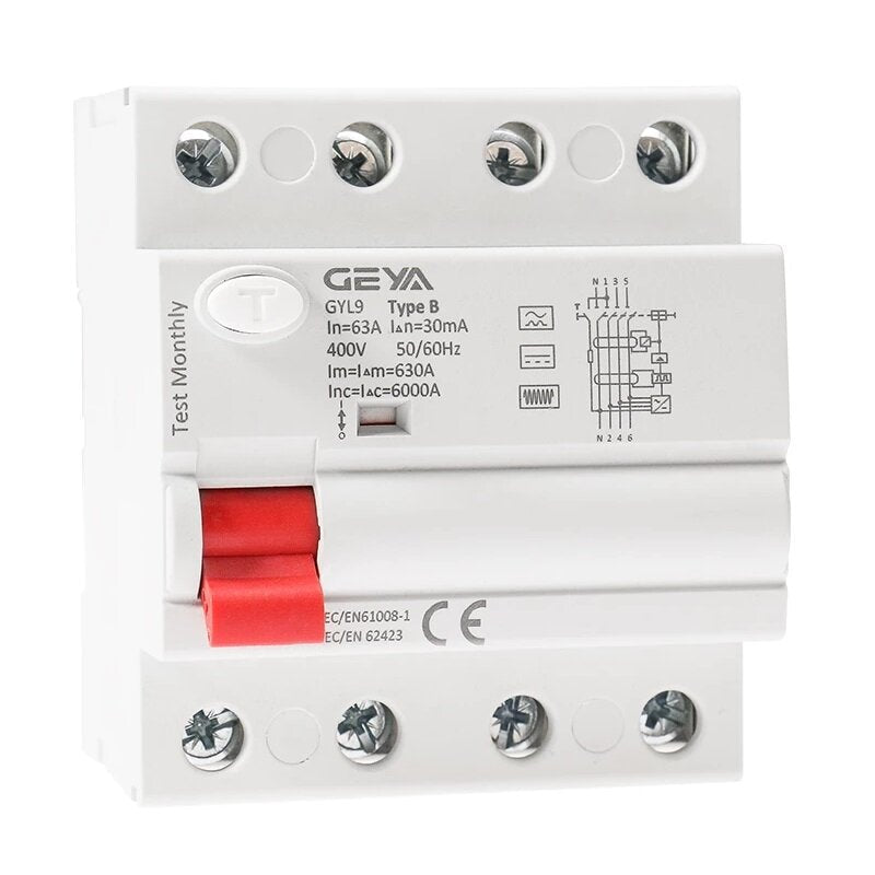 RCCB Residual Current Circuit Breakers Differential Breakers Safety Switch,4P 25A 40A 63A 30mA