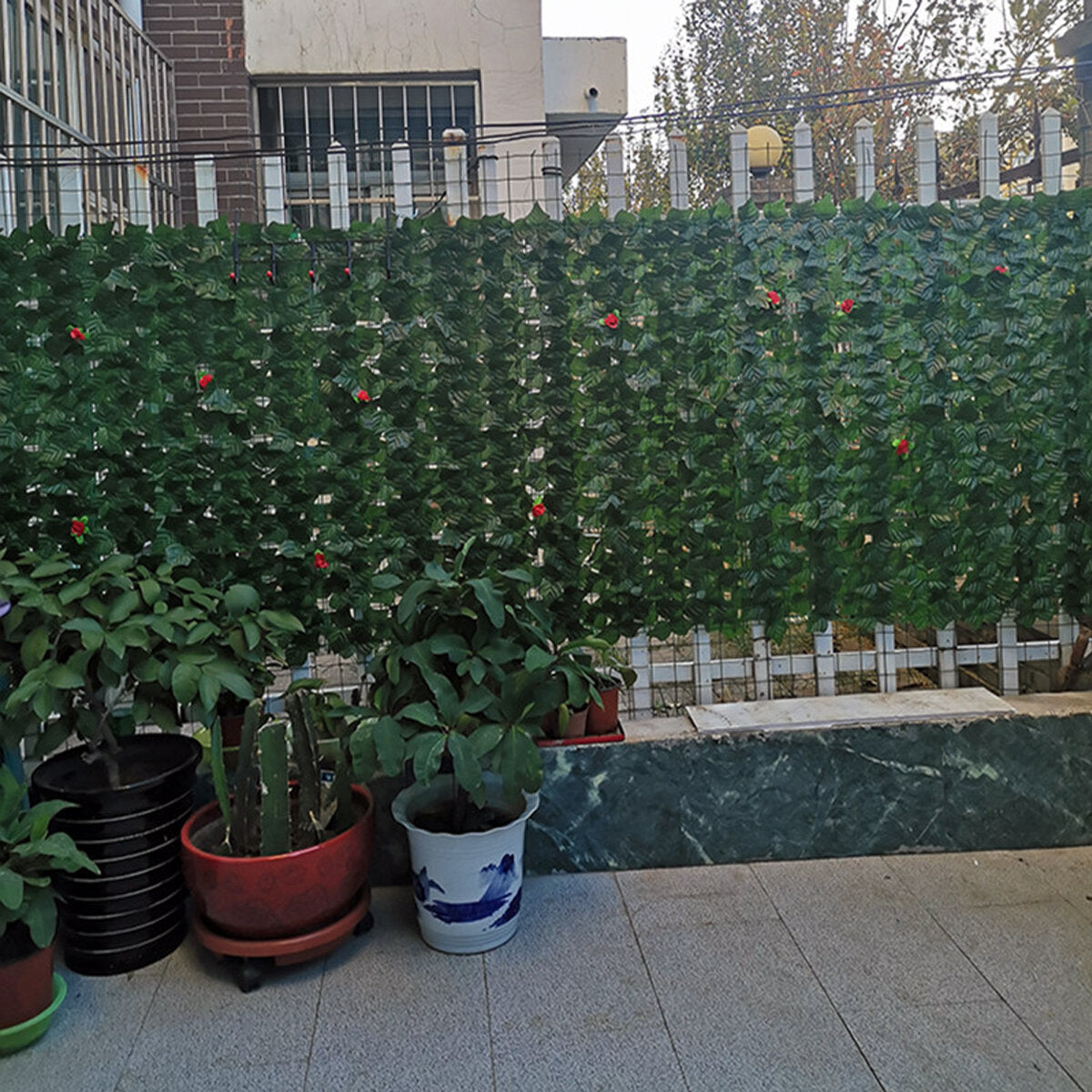 1x1M Artificial Faux Ivy Leaf Privacy Fence Screen Hedge Decor Panels Home Garden Outdoor