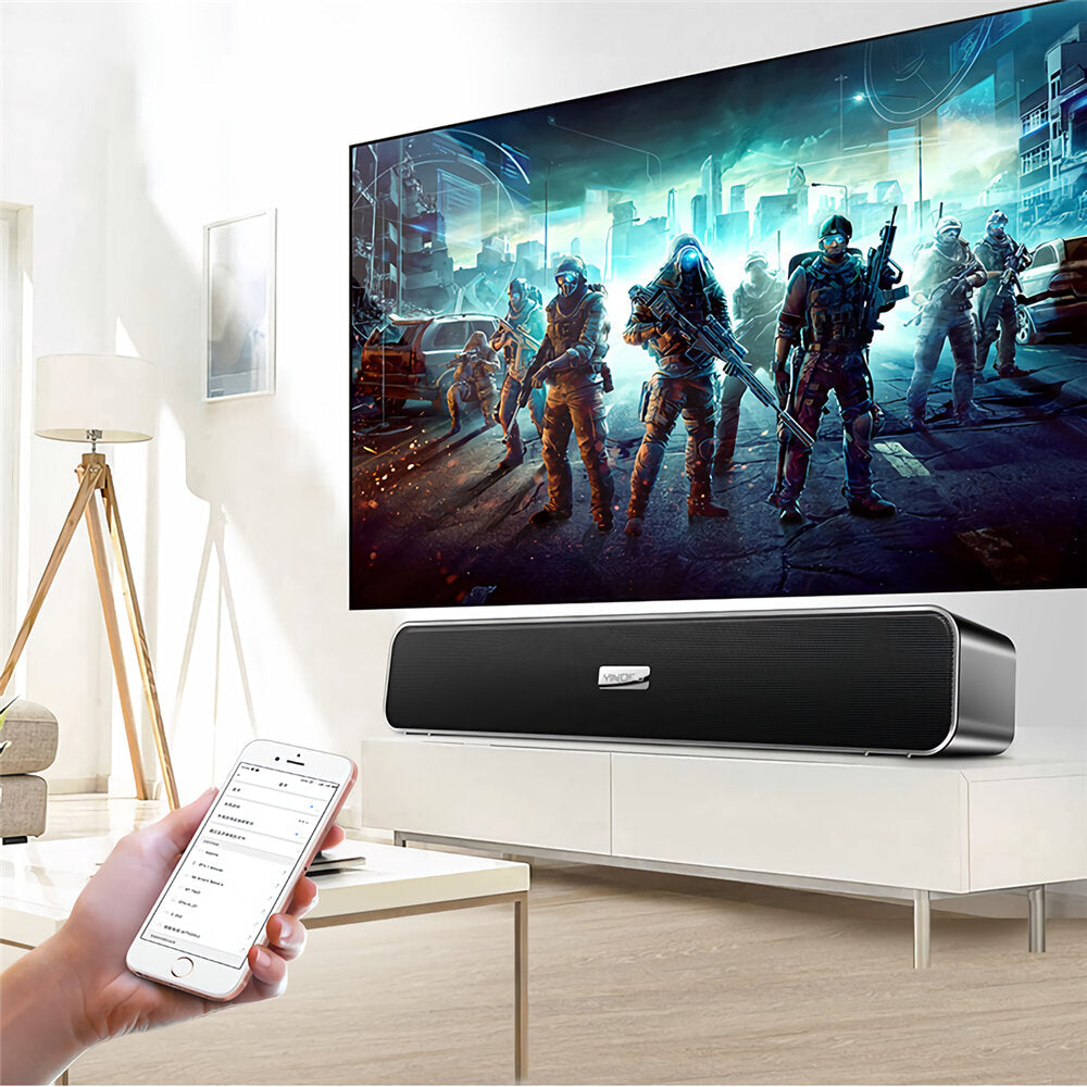 Wireless Bluetooth Speaker 4D Stereo Bass Subwoofer Desktop Audio Loudspeaker Sound Bar for TV Computer Smartphones