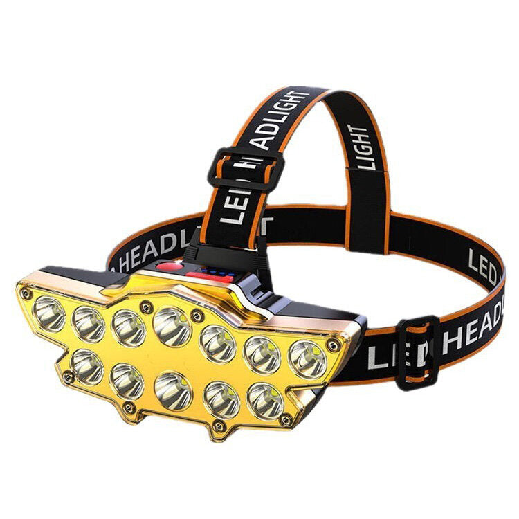 12*P90 LED Headlamp USB Rechargeable Long Shoot 4 Modes Bike Head Torch Flashlight Waterproof Camping Fishing