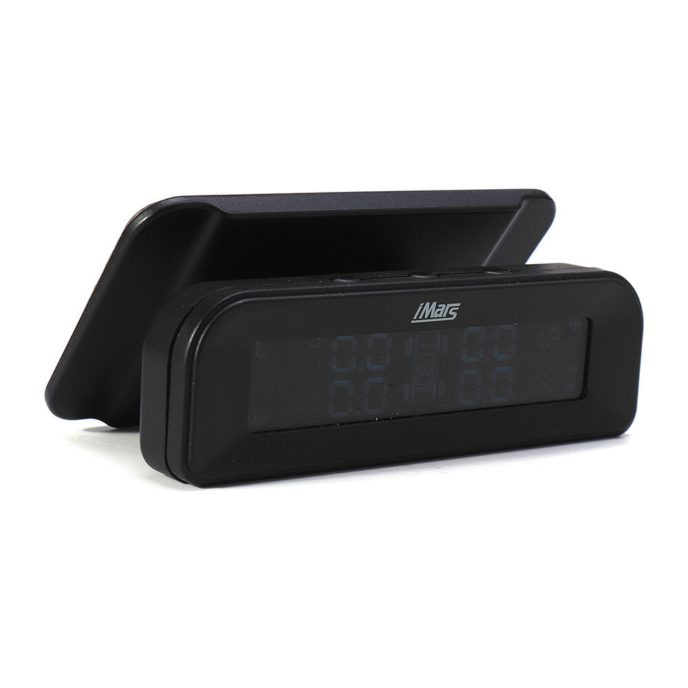 Solar Tire Pressure Monitor System Real-time Tester LCD Screen 4 External Sensors Auto Power On Off