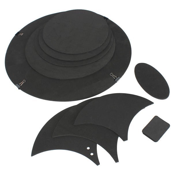 10Pcs Bass Snare Drum Sound off Mute Silencer Drumming Rubber Practice Pad Set