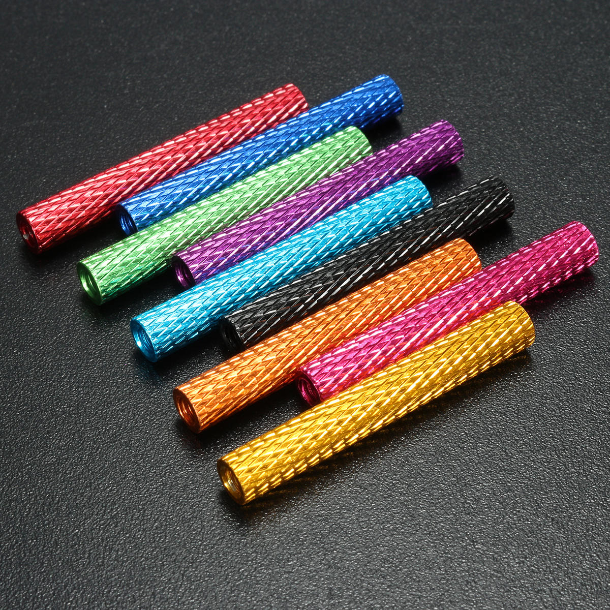 M3AS8 10Pcs M3 35mm Knurled Standoff Bolt Aluminum Alloy 6061 Anodized Spacer Multicolor