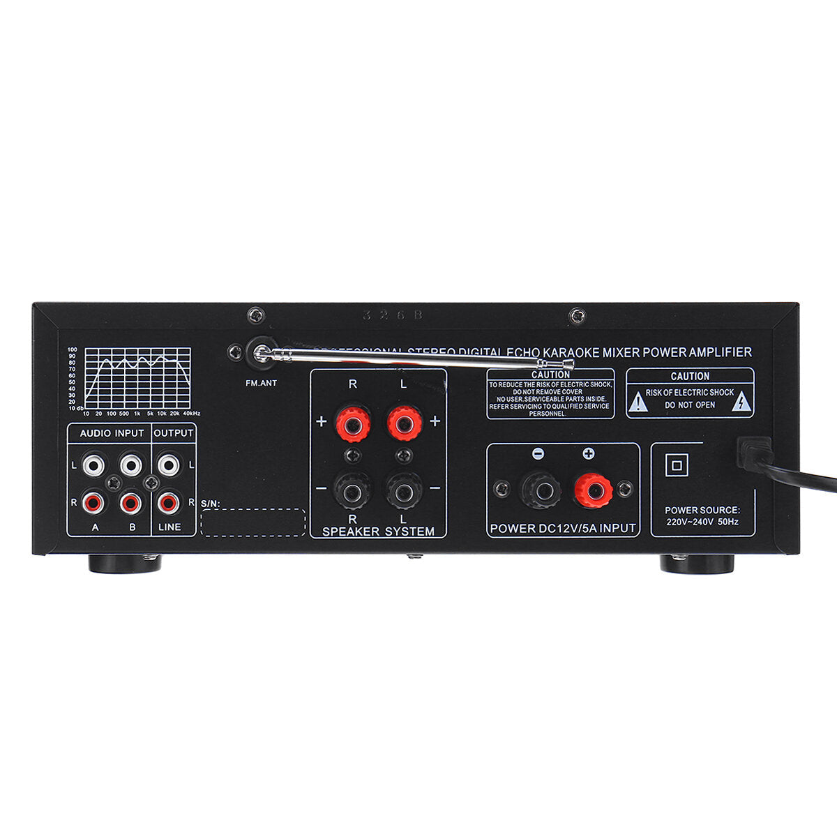 12V 2000W 4 Way Microphone Input Amplifier Audio Stereo Digital Radio USB SD AMP FM DVD Remote Control Bluetooth 5.0 Car Home