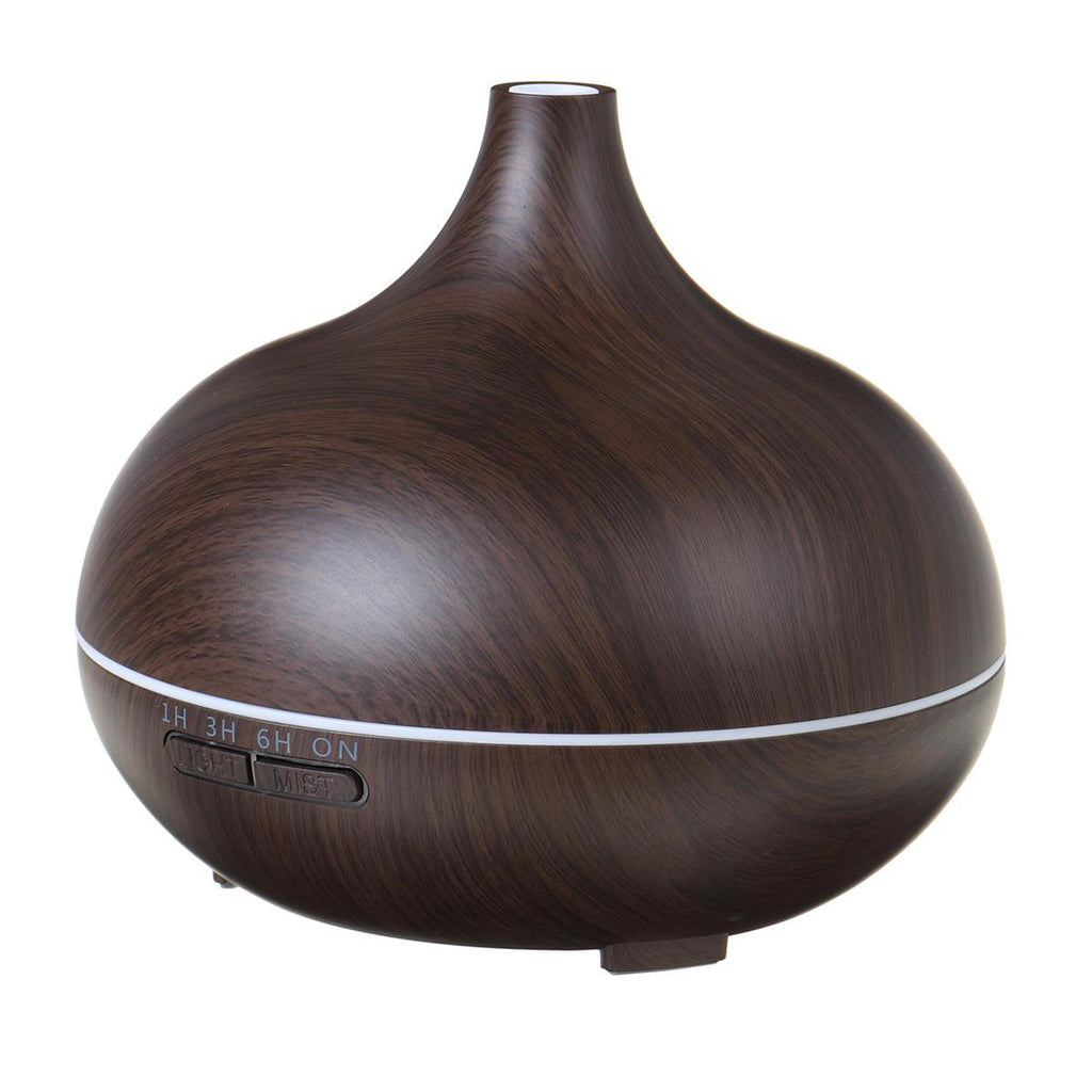 550ML Aroma Air Humidifier Wood Grain with LED Lights Essential Oil Diffuser Aromatherapy Electric Mist Maker for Home