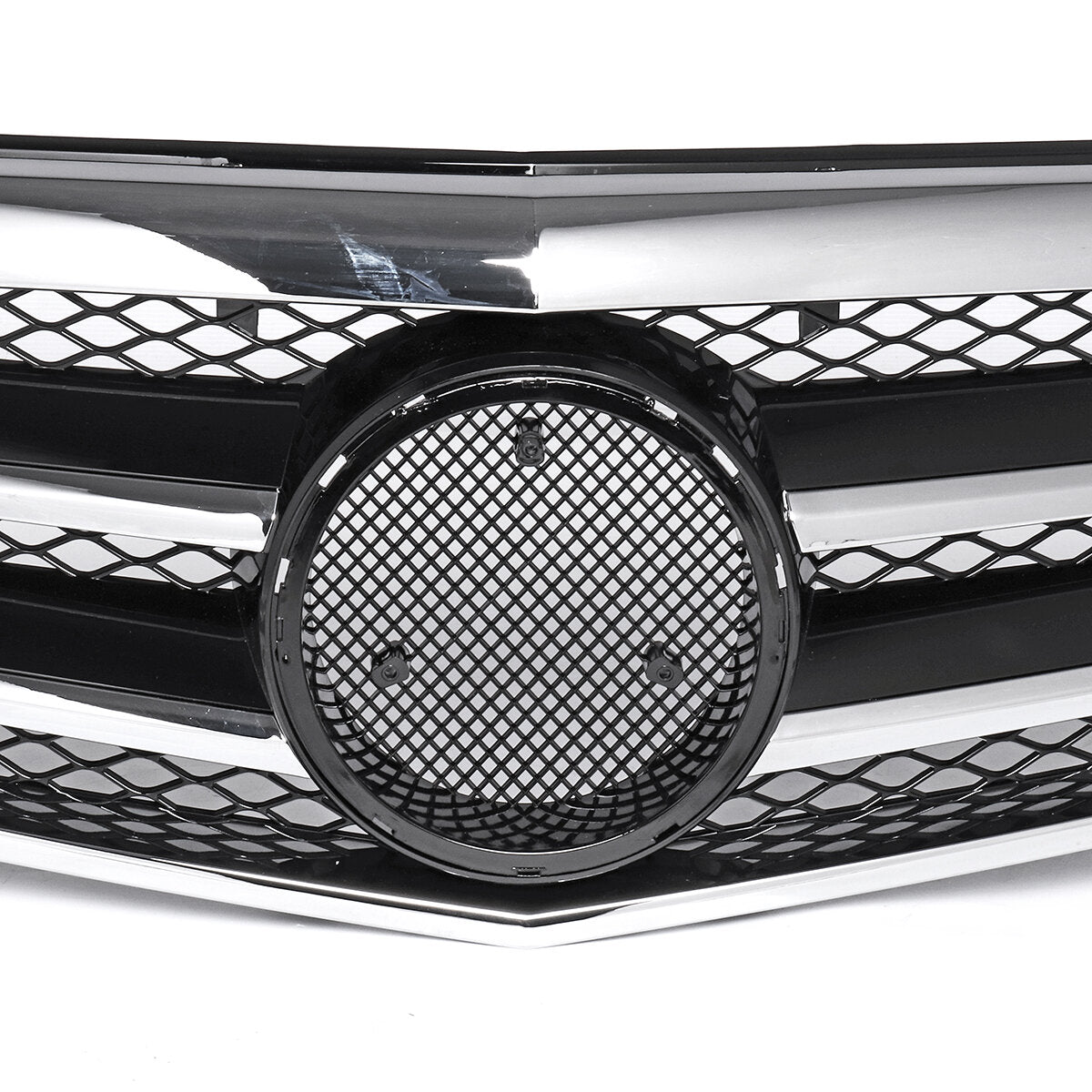 Chrome Silver AMG Style Front Grill Grille For Mercedes Benz