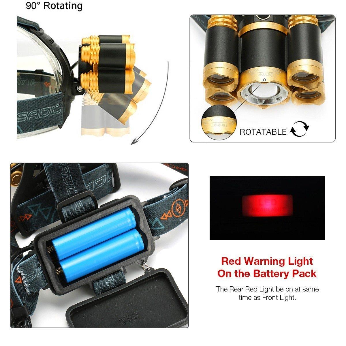 8000LM Cycling Headlamp LED Lamp Beads Super Bright Rechargeable Outdoor Cycling Climbing Headlamp