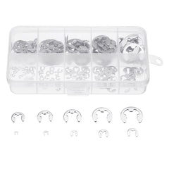 Stainless Steel E-Clip External Retaining Snap Ring 1.5-10mm Assortment Set 120Pcs