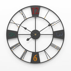 50/60 CM Roman Iron Bead Black/Silver/Gold Digital Wall Clock without Battery