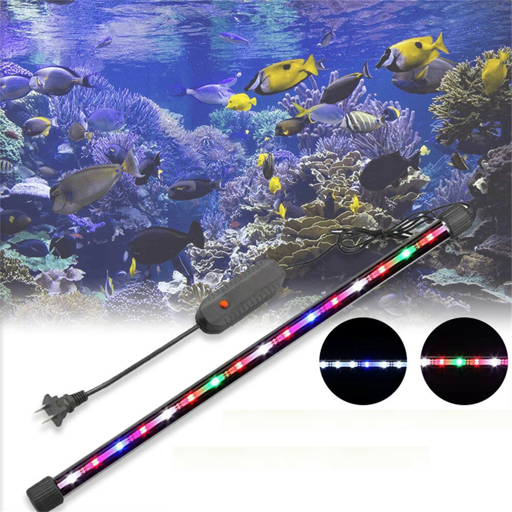 Double Row High-brightness Blue and White Mi*ed Color Brightening Led Fish Tank Light LED High Bright Diving Light Waterproof Aquarium
