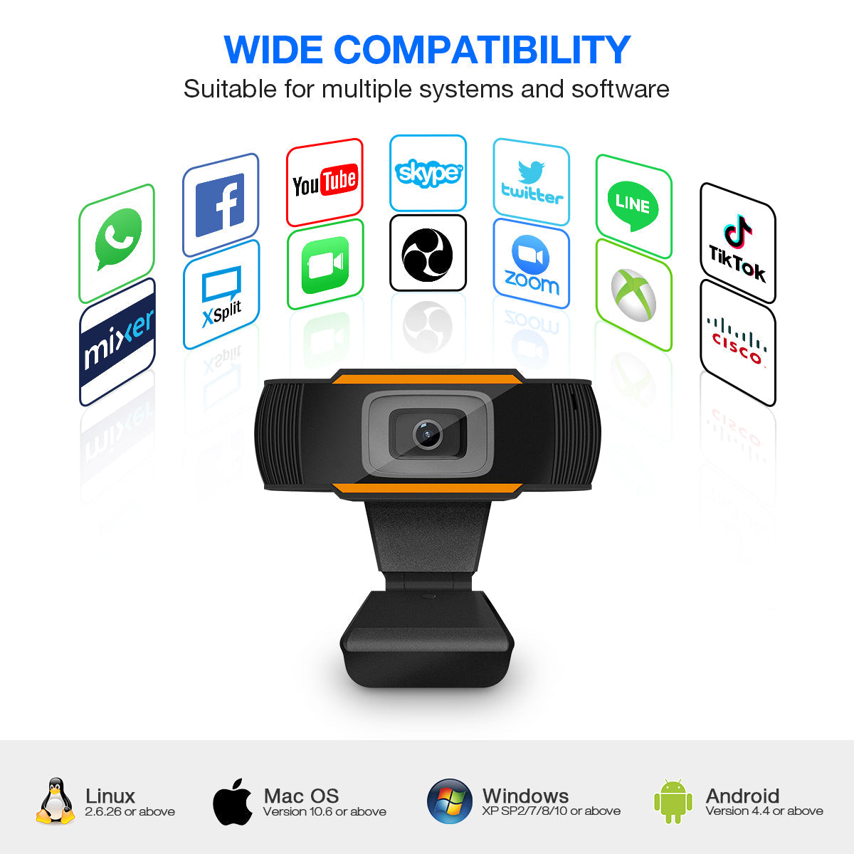 720P HD Free Drive USB Webcam Automatic Dimming Conference Live Computer Camera Built-in Noise Reduction Microphone for PC Laptop