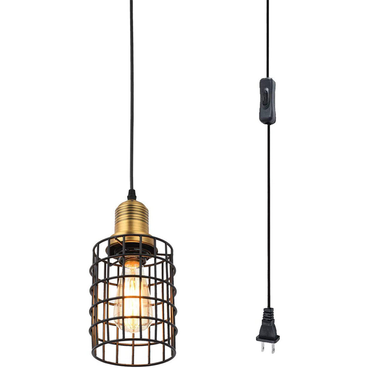Plug-in Iron Pendant Light Ceiling Lamp Hallway Bar Restaurant Corridor Fixture Chandelier Decor