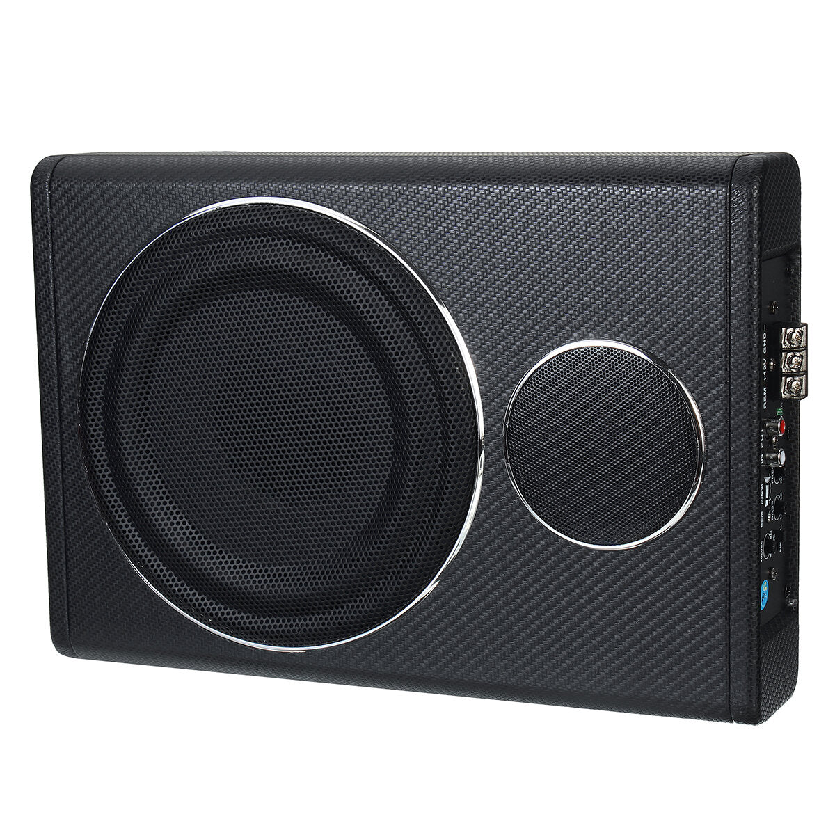 12V 600W 8" Car Subwoofer Under-Seat Sub Woofer Speaker Stereo Slim Amplifier Black Bluetooth